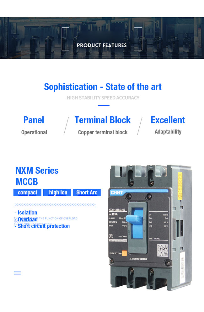 Chint NXM Molded Case Circuit Breaker 3 Pole 4 Pole NXM-63 125S 250S