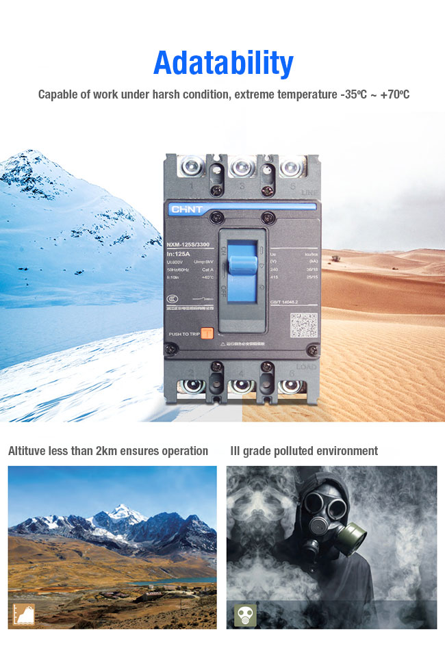 Chint NXM Molded Case Circuit Breaker 3 Pole 4 Pole NXM-63 125S 250S