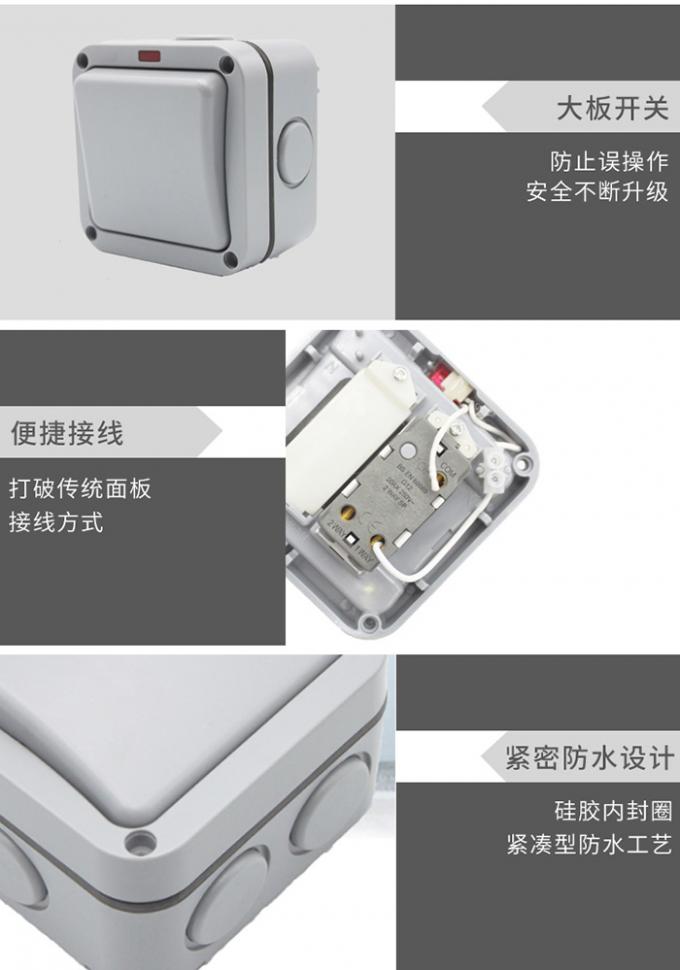 Outdoor Waterproof Plug Socket Box , Wall Socket Cover Box 23 Pin Fire