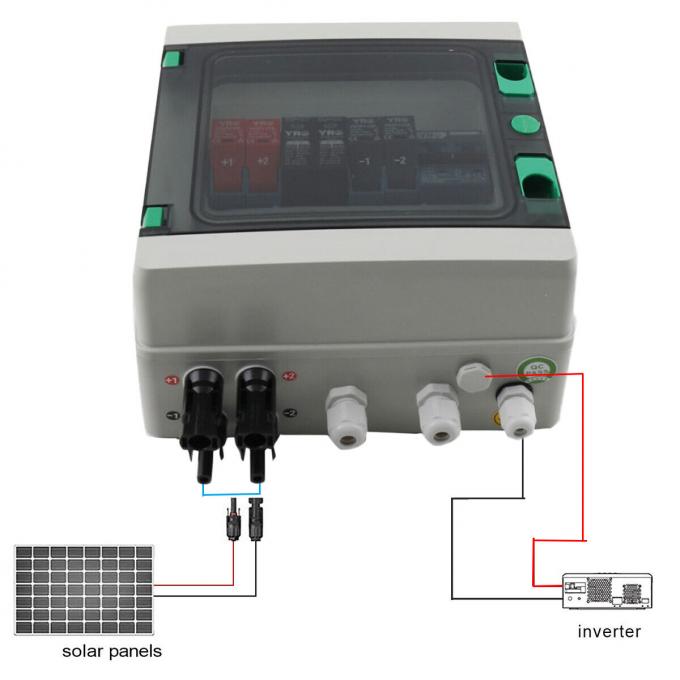 Solar Panel 2 String 15A Solar PV Combiner Box Circuit Breaker 2 Strings Plastic 550VDC ...