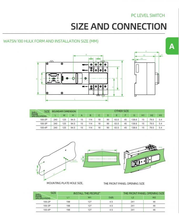 WATSN SERIES PC Level Automatic Transfer Switch WATSN-100/32/4A NA00324 ...