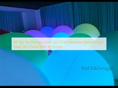 4ft Tap-To-Change-Color LED RGB Interactive Balloon Light: Ideal LED Crowd Balls for Events