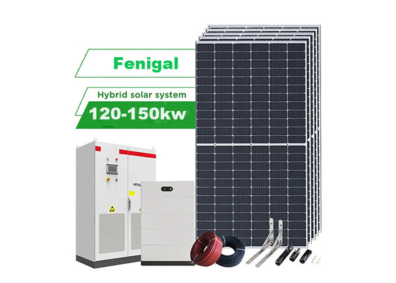 Mono Solar Panels Inverter And Energy Storage Battery For Home Complete 120KW 150KW