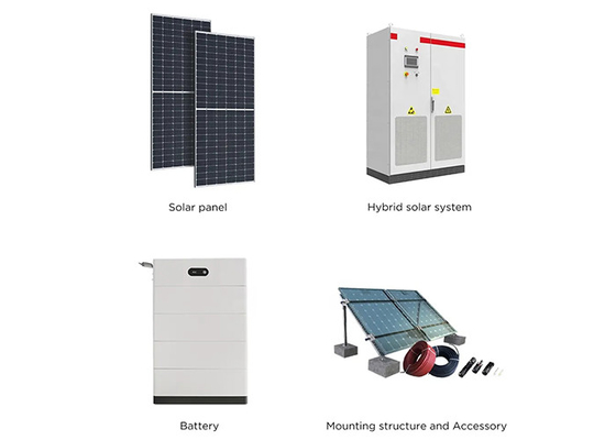 Mono Solar Panels Inverter And Energy Storage Battery For Home Complete 120KW 150KW