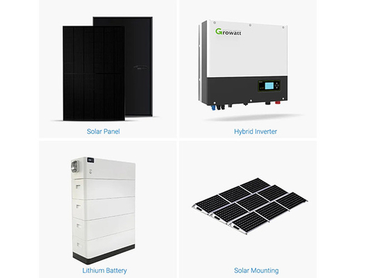 Hybrid Off Grid Solar Panel Power System 8kW 10kW 15kW 20kW Energy Residential