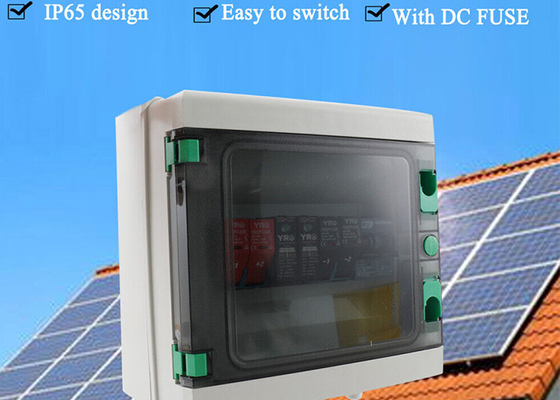 15A Solar PV Combiner Box Circuit Breaker 2 Strings Plastic 550VDC Solar Panel