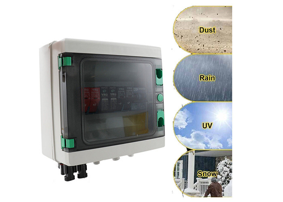 15A Solar PV Combiner Box Circuit Breaker 2 Strings Plastic 550VDC Solar Panel