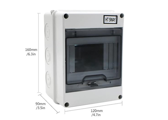 Circuit Breaker Distribution Box Outdoor Waterproof 5 Hole With Transparent Cover