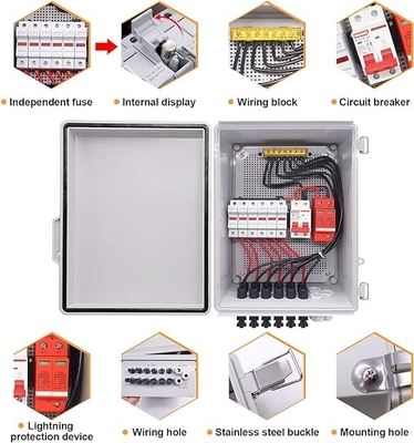 6 String Weatherproof Distribution Box For On-Grid / Off-Grid Solar Panel System