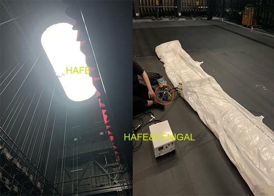 Dia.2.5m X L5m Inflatable Tube LED 1.8kW Balloon Light For Churches Theatre Stage Lighting
