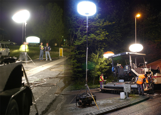 Safety Balloon Light Tower 600w Led   For Road And Building Repairs Lighting