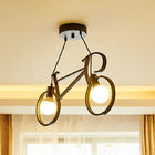 Creative LED Interior Bicycle Pendant Light 9w For Bedroom Balcony Black White