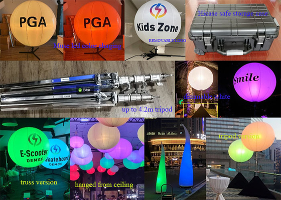 1.6m / 5.2ft LED White Or RGBW 400W Event Balloon Light Tripod Truss Or Ceiling Hanging