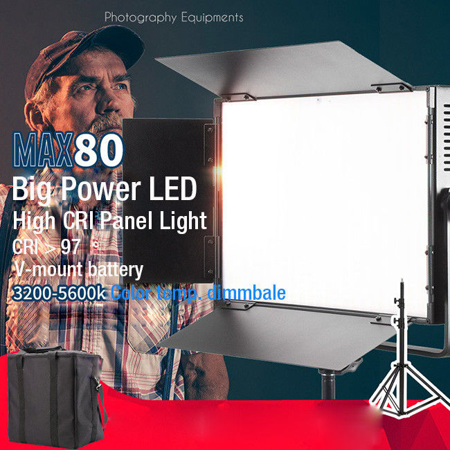 MAX80 Dual CCT Panel LED Studio Lights 120 Degree Metallic Engineering Plastic Body Frame