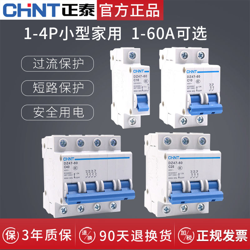 Chint DZ47-60 Miniature Circuit Breaker 6~63A, 80~125A, 1P,2P,3P,4P for Circuit Protection AC220, 230V, 240V Use