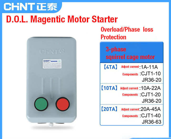DOL Magnetic AC Motor Contactor Starter 4-63kW AC-3380V For Squirrel Cage Motor