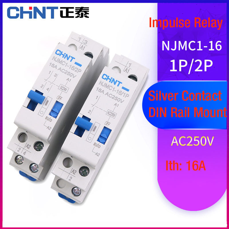 Impulse Latching Relay Industrial Electrical Controls 1 Phase 16A 250V AC-28V DC