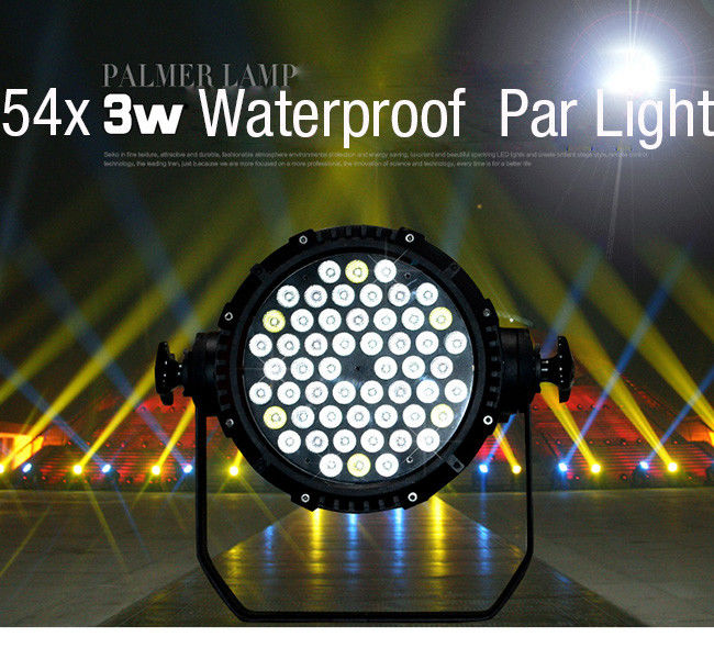 Waterproof Par LED Event Lighting 162Watt 54X3W RGB DMX 512 Stage DJ Theatre Projector