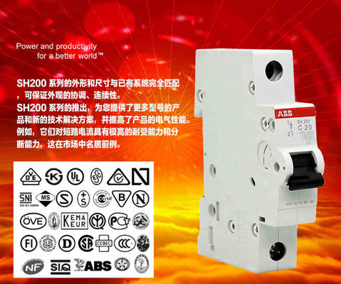 MCB - Miniature Industrial Circuit Breaker ABB SH200 Series 1~63A 1P 2P 3P 4P 1P+N