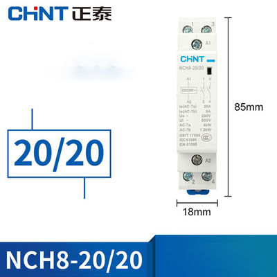 Modular 1 3 4 2 Pole AC Contactor , Home AC Contactor 20A 25A 40A 63A 230V/400V IEC 61095