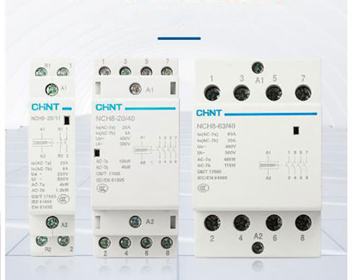 Modular 1 3 4 2 Pole AC Contactor , Home AC Contactor 20A 25A 40A 63A 230V/400V IEC 61095