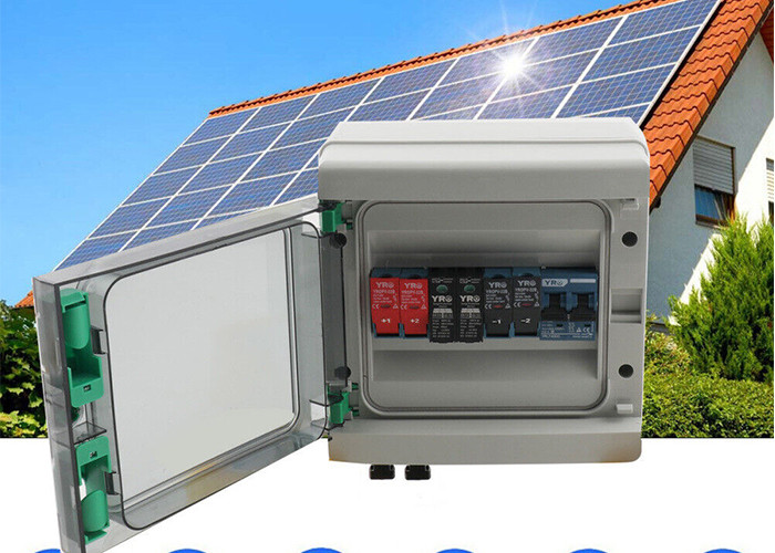 Solar Panel 2 String 15A Solar PV Combiner Box Circuit Breaker 2 Strings Plastic 550VDC ...